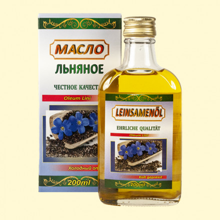 Льняное масло 200 мл, холодный отжим