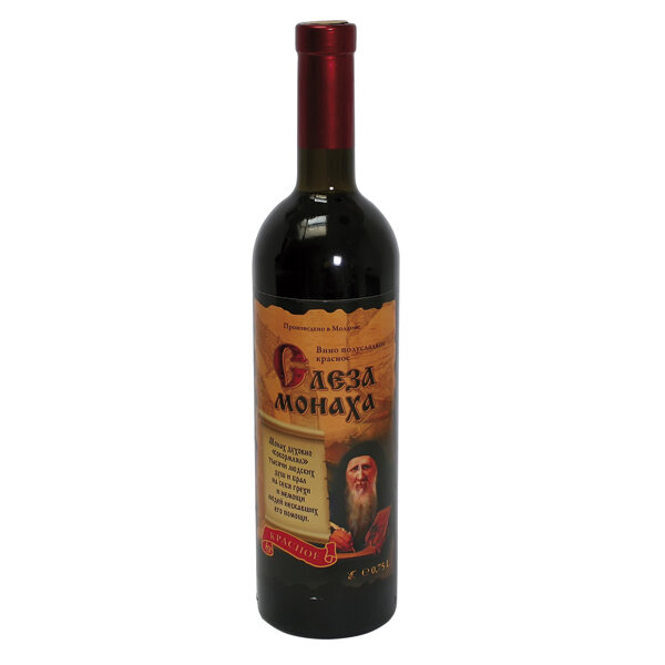 Вино красное полусладкое "Слеза Монаха", 0.75 л