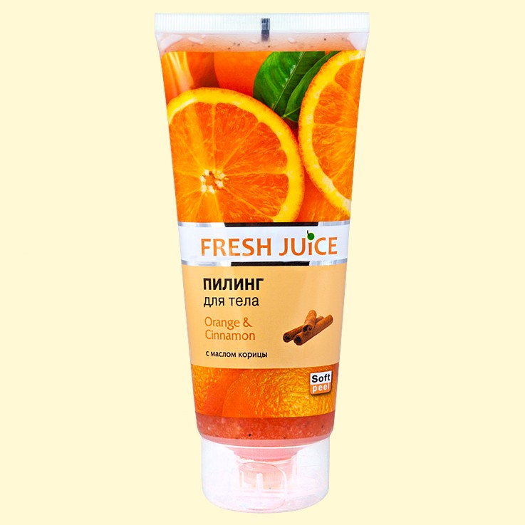 El peeling para el cuerpo "Fresh Juice" la Naranja y la canela, 200 ml