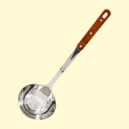Половник из нержавеющей стали, с деревянной ручкой, 34,5 cм