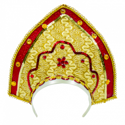 Кокошник "Красавица", 30 см, золотой