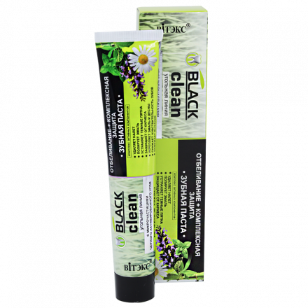 Зубная паста "BLACK clean" Отбеливание + Комплексная защита, лечебные травы, 85 г