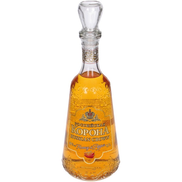 Vodka rusa "Rusia corona" miel con pimienta, 0.7 l