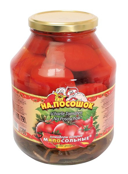 Tomates salgados picantes "Para a estrada" sem vinagre, 1750 ml