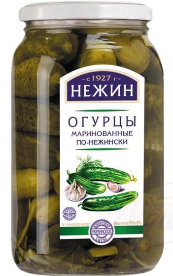 Огурцы консервированные "По-Нежински", 920 г